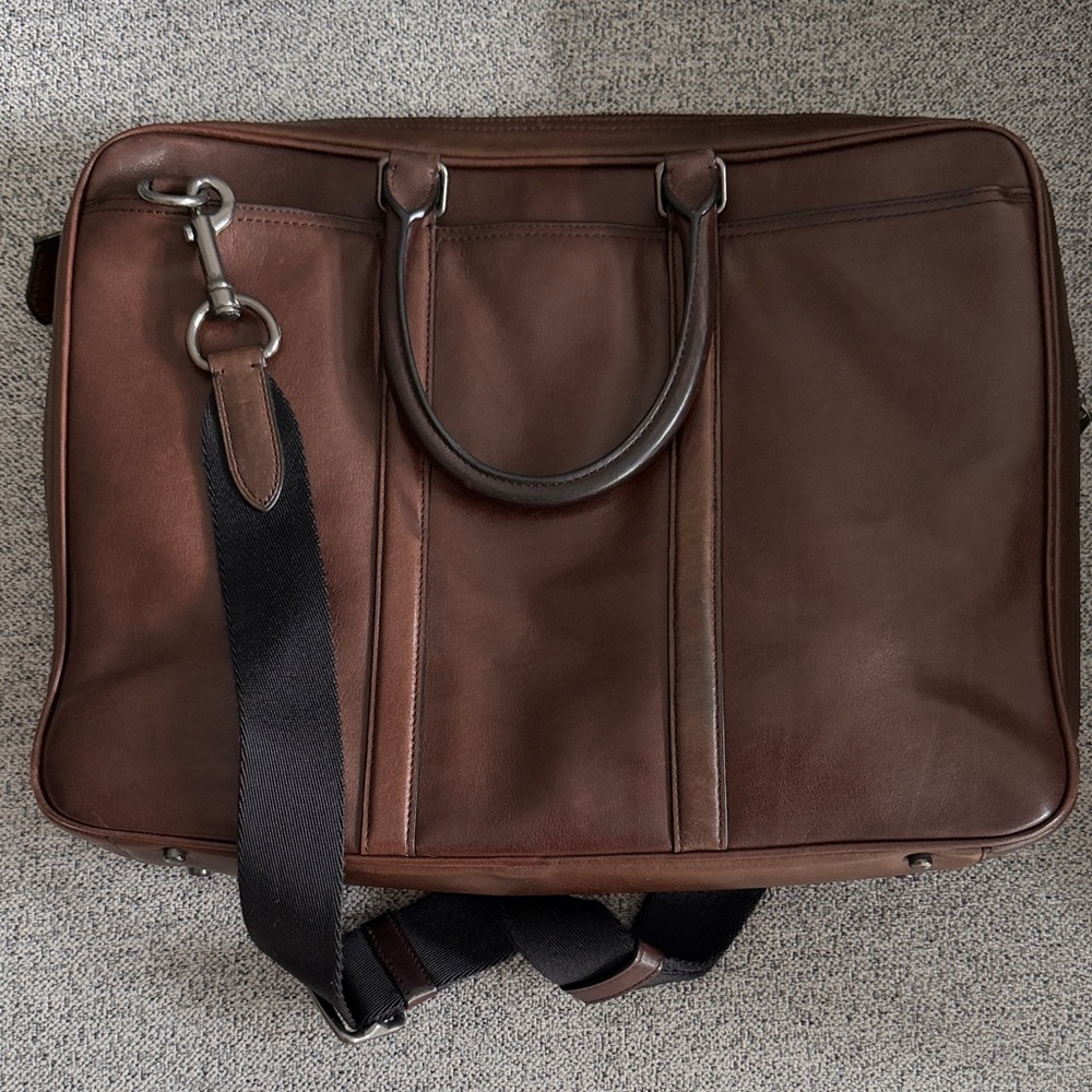 Coach Dark Brown Leather Briefcase - Picture 2 of 7